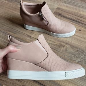 Pink wedge sneakers